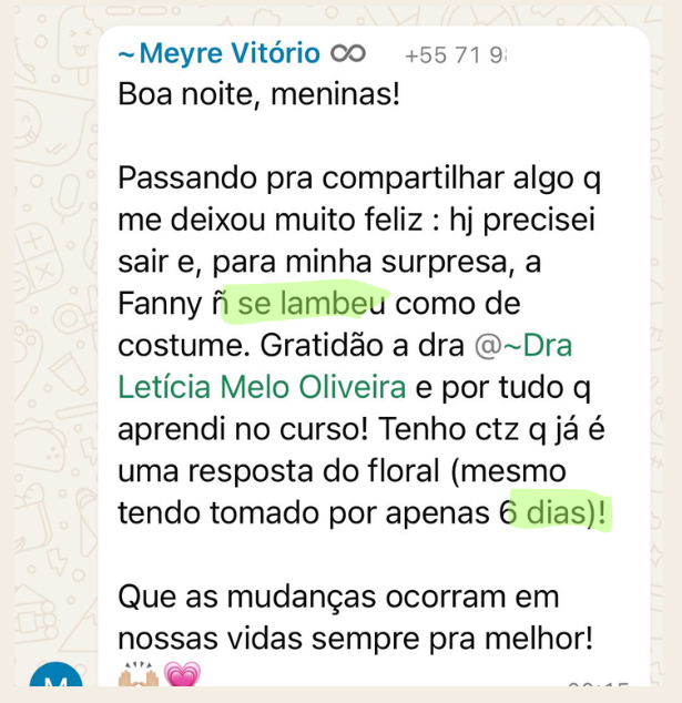 Depoimento Formação Equilíbrio Pet